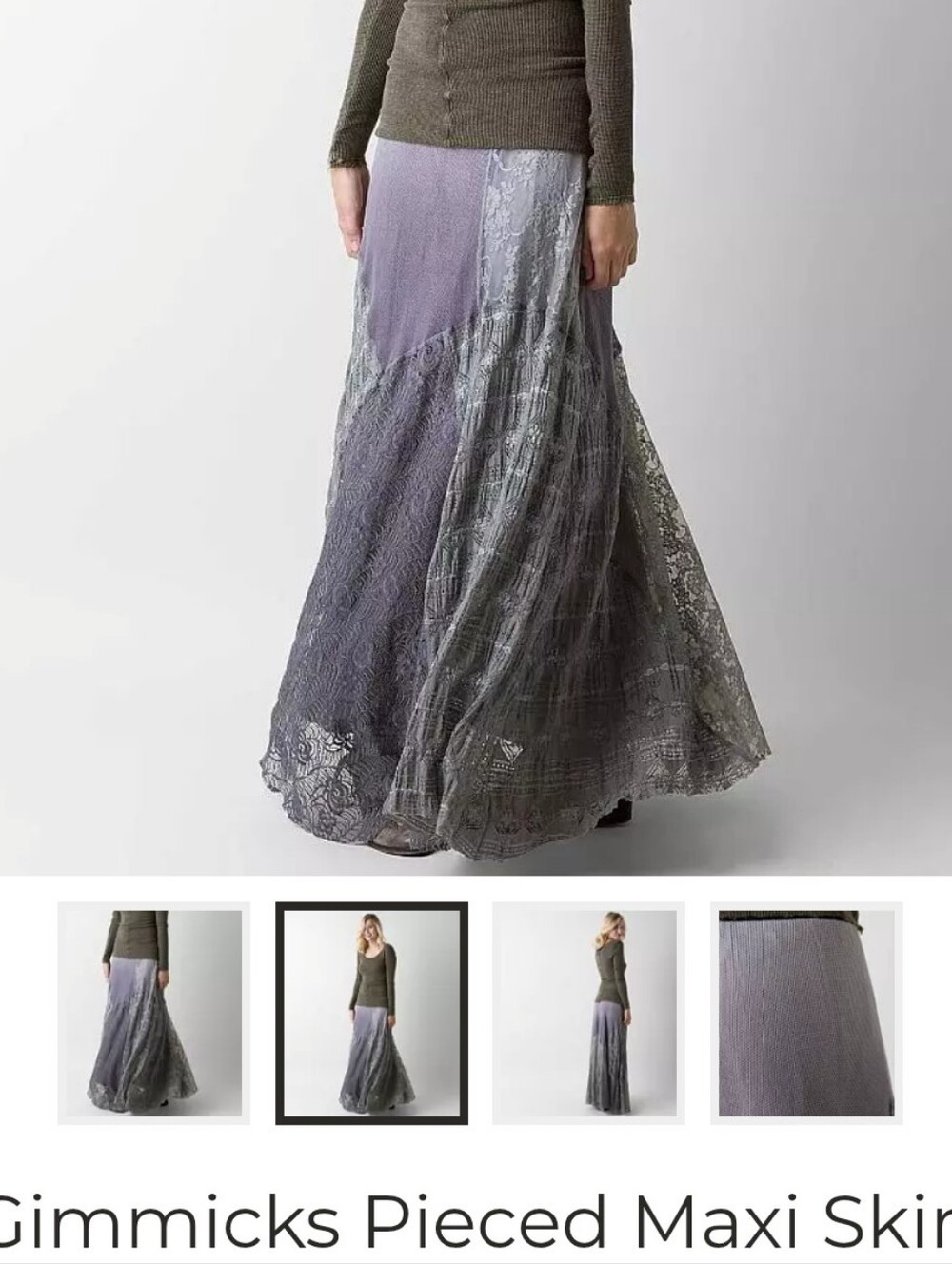 Boho Patchwork Lace Maxi Skirt in Soft Pastels (M)
